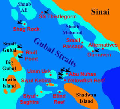 Maps of Egypt - Ras Mohamed gubal straits map